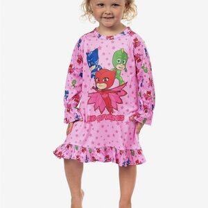 PJ Masks Owlette Catboy Gekko Nightgown Dress Characters Pajama Toddler Girl 5t